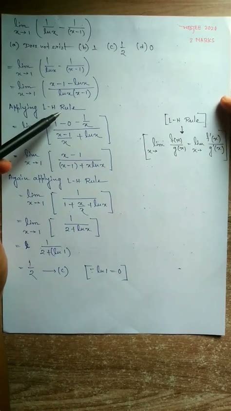 Wbjee Mathematics Pyq Limit L H Rule Wbjee Wbjee Pyq