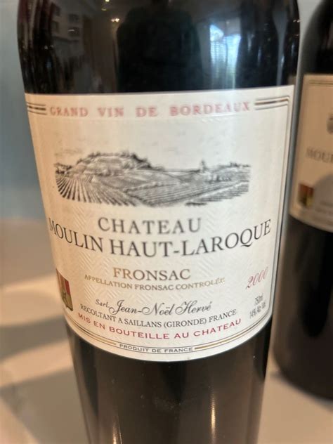 2000 Château Moulin Haut Laroque France Bordeaux Libournais Fronsac