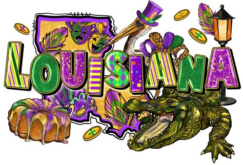 Louisiana Mardi Gras DTF (direct-to-film) Transfer – Twisted Image