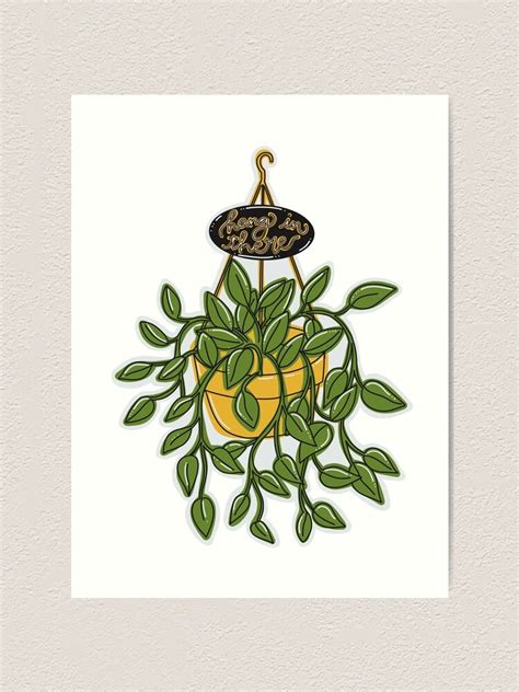 Hang In There Pothos Plant Art Print For Sale By Amikhael Redbubble