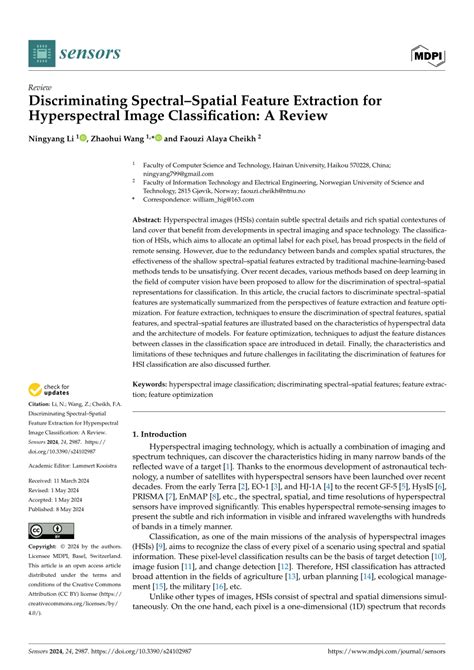 PDF Discriminating SpectralSpatial Feature Extraction For