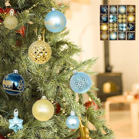 44pcs Colorful Christmas Hanging Balls Christmas Proof Ornaments For