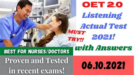 OET Listening Test With Answers 2021 OET Listening Sample For Nurses