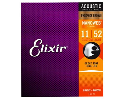 Elixir Strings 16027 Nanoweb Phosphor Bronze Acoustic Guitar Strings .011-.052 Light - SV Guitars