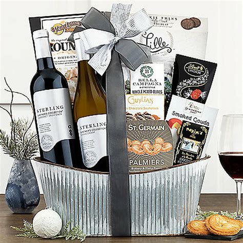 Wine & Cheese Gift Baskets -Fine Wines Collection Cheese & Wine Gift ...