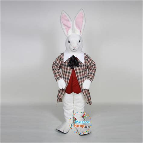 White Rabbit Mascot Costume Cheap and Free Shipping