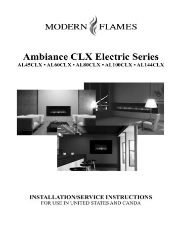 Modern Flames Ambiance CLX Electric AL60CLX Installation & Service ...