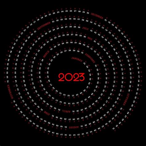 Premium Vector 2023 Calendar Spiral Design Red Color