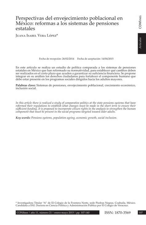 Pdf Redalycperspectivas Del Envejecimiento Poblacional En · Aspectos Educativos Sociales