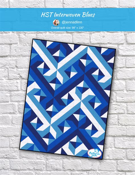 Hst Interwoven Blues Quilting Designs Quilt Patterns Triangle Quilt Pattern