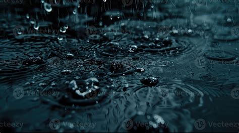 Ai Generated Water Droplets On Black Background Stock Photo At