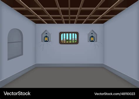 Village Empty Room Inside Poor Mud House Vector Image