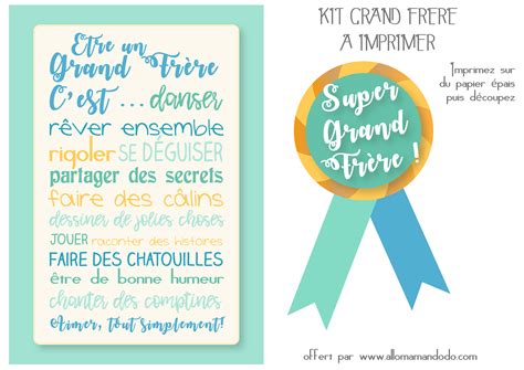 Kit à Imprimer Grande Soeur Grand Frère Diplôme Fiches