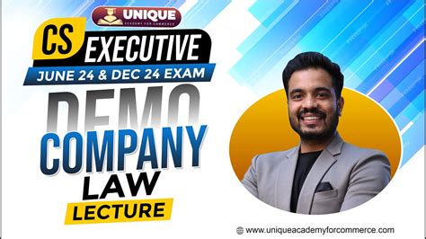 Company Law Demo Lecture New Syllabus Cs Executive Cs Shubham