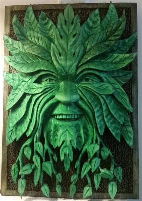 Greenman Wood Carving | Handmade Green Man Sculpture