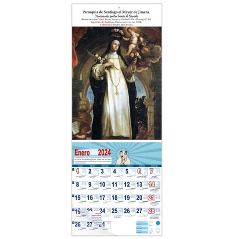 Calendario Vertical De Pared Santa Rosa De Lima Claudio Coello