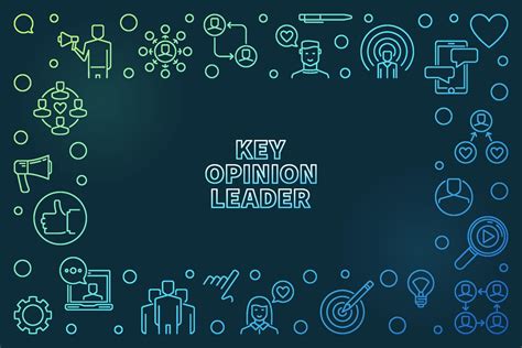 Key Opinion Leader Outline Colored Vector Frame Kol Illustration