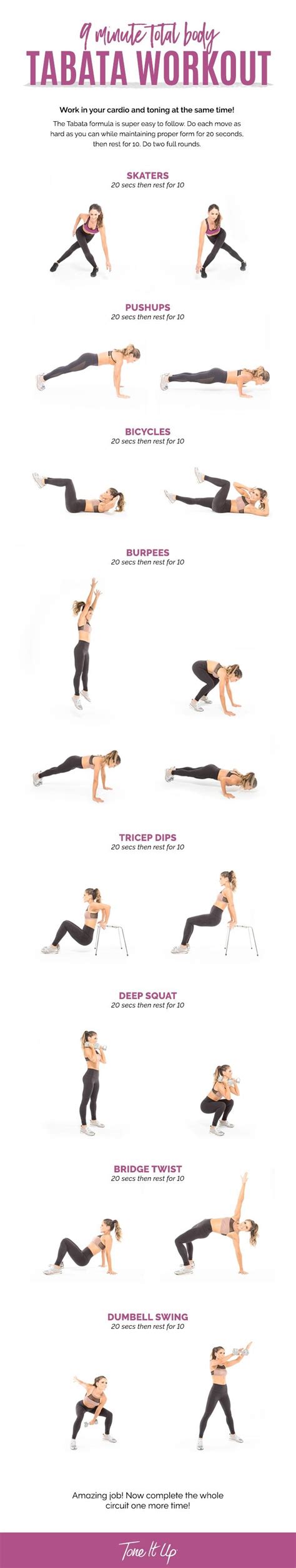 Minute Total Body Tabata Workout Get Your Cardio And Toning On At