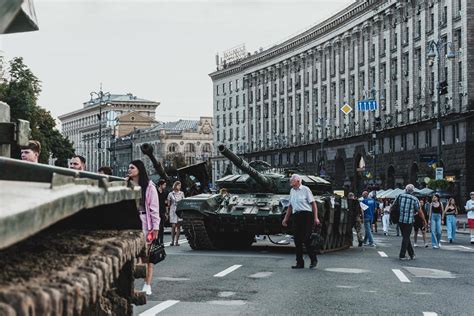 Kyiv Ucrania De Agosto De Desfile De Equipo Militar