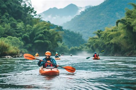 Premium Photo | Outdoor enthusiasts engaging in water sports like ...