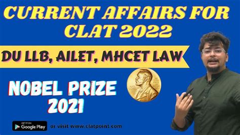 Current Affairs For Law Entrance Exams Nobel Prize Clat Du Llb Ailet Bhu Llb Mhcet Law