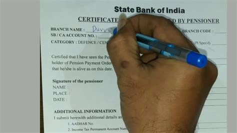 Bankkinginformation How To Fill Pensioner Life Certificate In Sbi Bank