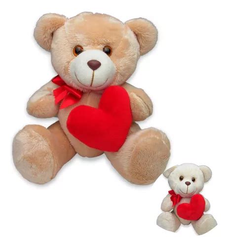 Urso Pelucia G Caramelo Coração Movimentos Lindo Frete grátis