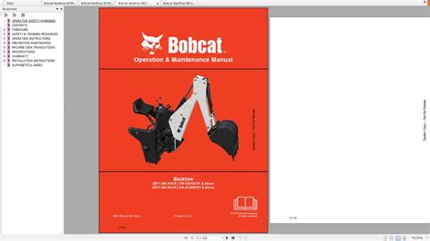 Bobcat Backhoe Operation Maintenance Manuals