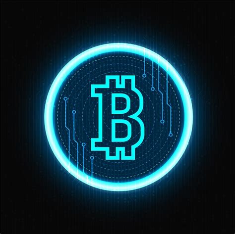 Premium Vector Bitcoin Cryptocurrency Neon Symbol On Black