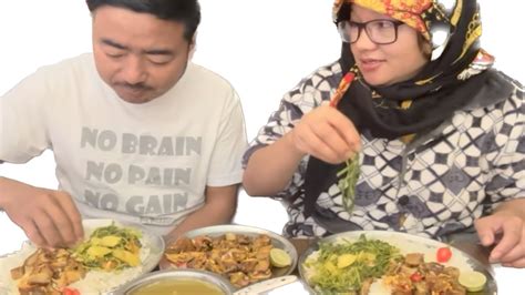 तोरीको साग Pork को कानको अचार संग Mukbang Youtube