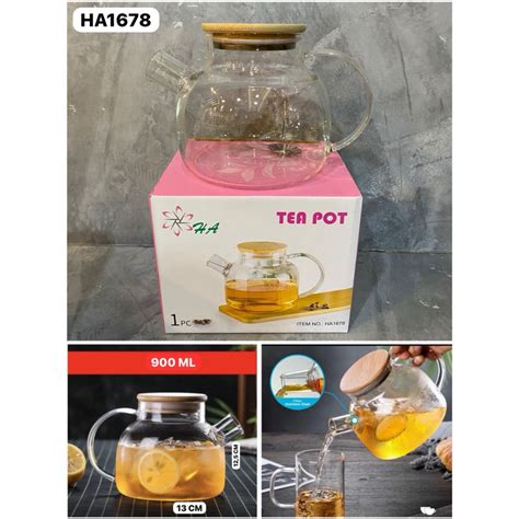 Jual Teko Pitcher Teh Chinese Teapot Maker Glass 900 ML One Two Cups