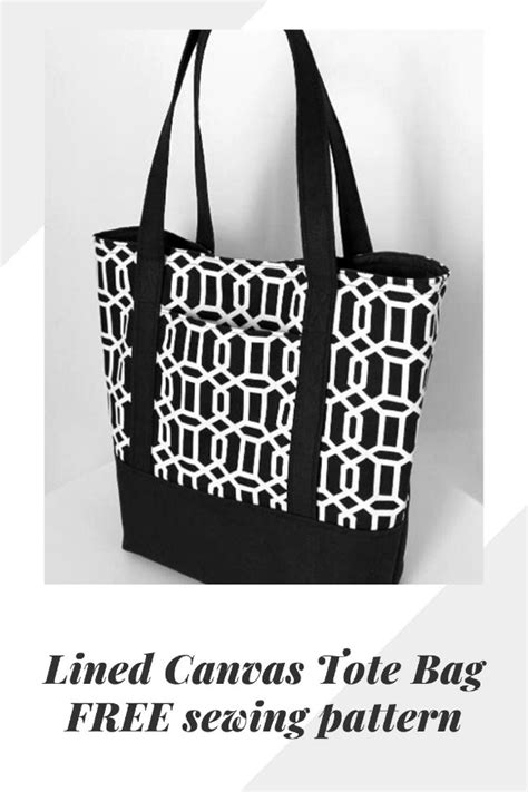 Lined Canvas Tote Bag Free Sewing Pattern Sew Modern Bags