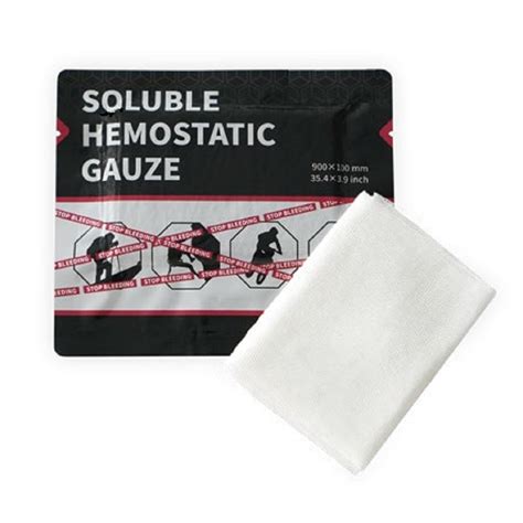 Efficient Sterile Soluble Hemostatic Gauze