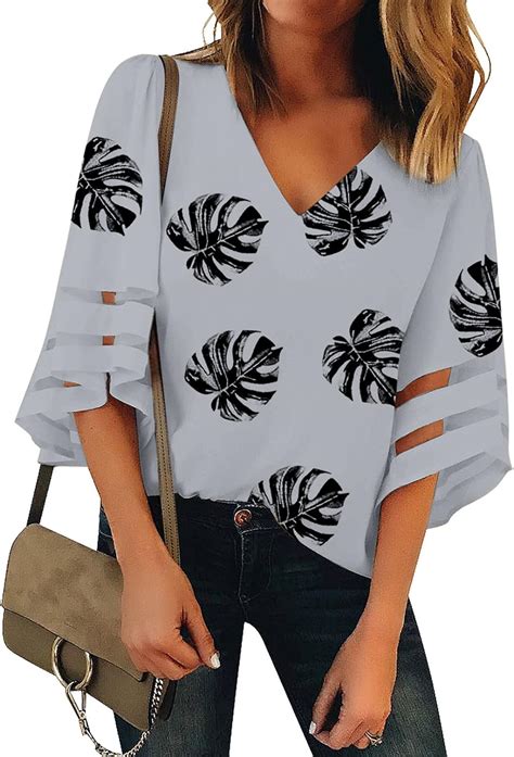 Roskiki Blusa De Verano Para Mujer Linda Blusa Tops Femenina Plam Leaf