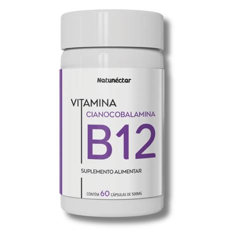 Vitamina B12 Cianocobalamina Natunéctar 60 cápsulas Shopee Brasil