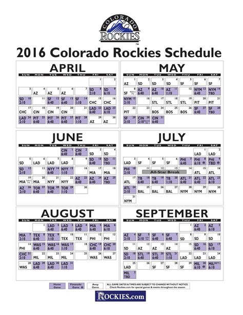 Colorado Rockies Home Schedule 2025 - Ileana Christel