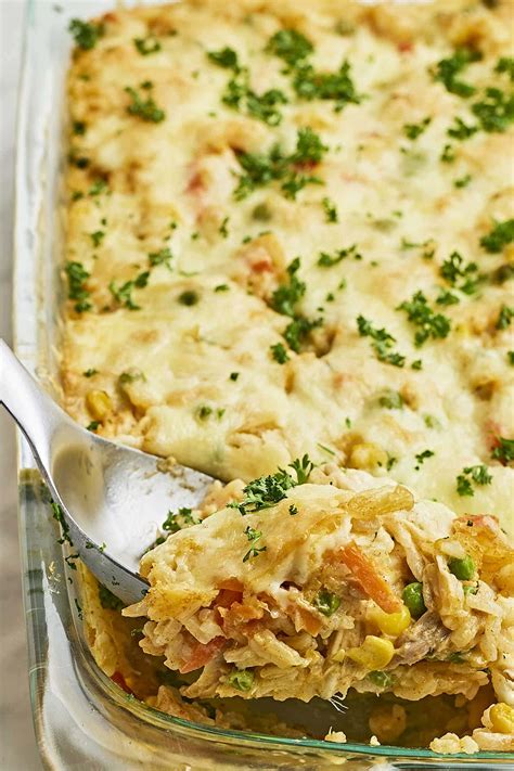 Easy Old School Chicken and Rice Casserole - Cheerful Cook