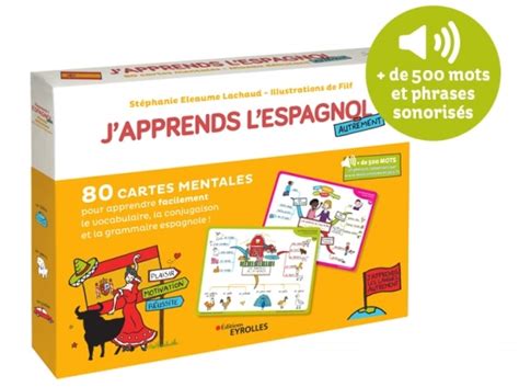 Coffret de 80 cartes mentales pour apprendre l espagnol niveau débutant