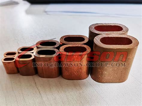 Wire Rope Copper Ferrules En 13411 3 Din3093 Copper Oval Ferrule