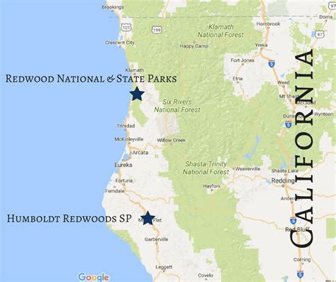 Redwood National Park Location Map