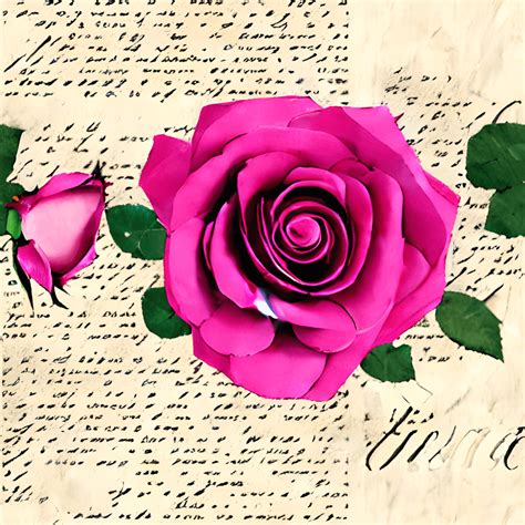 Torn Paper Pink Roses Vintage Distressed Junk Journal Background