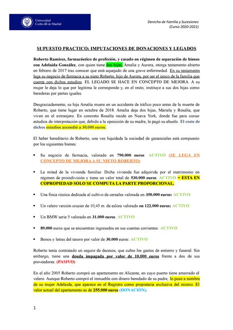 Semana Imputaci N De Donaciones Y Legados Curso