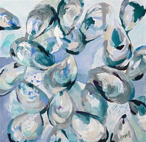 Cumulus Oyster Signed Print Of Original Acrylic Painting By Artist Kim