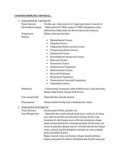 contoh simplisia mineral