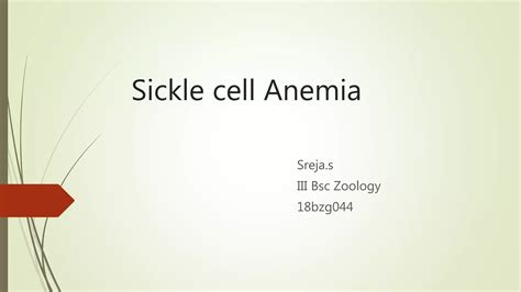 Sickle Cell Anemia Symptoms Pptx