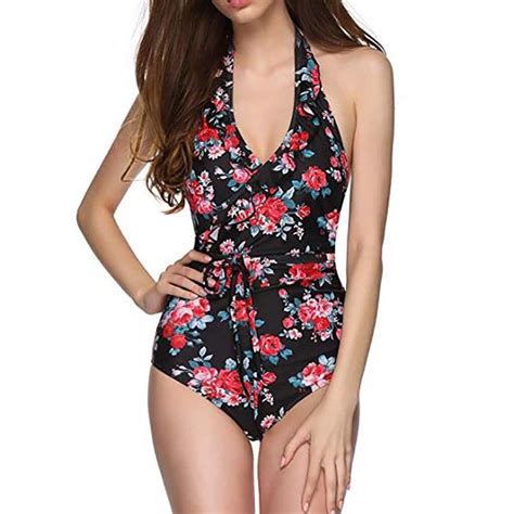 Womail femmes Sexy Bikini Floral 2019 été maillot de bain profond V