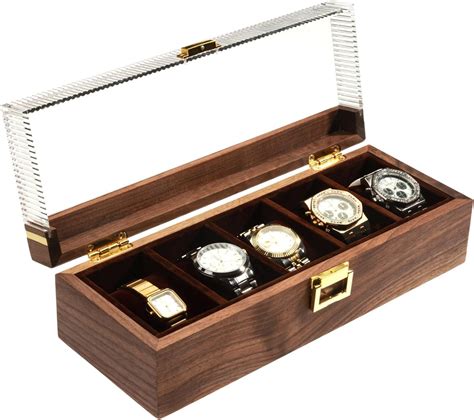 Amazon Twiglife Wooden Watch Box Organizer 5 Slot Watch Display