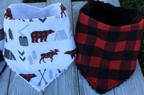 Lumberjack Bib Bandana Bib Set Buffalo Plaid Buffalo Etsy