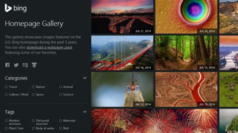 Browse and Download Any Bing Wallpaper at Official Homepage Gallery