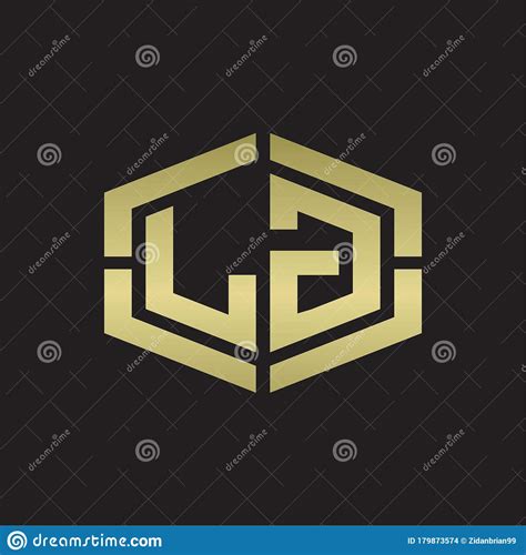 LG Logo Monogram With Hexagon Shape And Piece Line Rounded Design